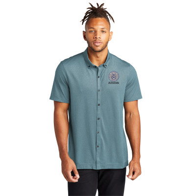 NEW! Stretch Pique Full-Button Polo